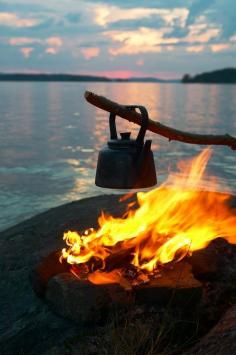 lakeside fire in finland... Coffee time