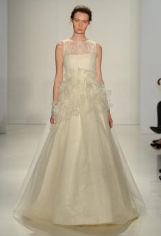 Silk Flower Applique Ball Gown | Amsale Fall 2015 Wedding Dresses | Maria Valentino/MCV Photo | Blog.theknot.com