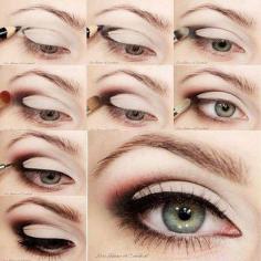 Cute Eye Makeup Tutorial #tutorial #howto #stepbystep #eyes #smokeyeyes #makeup #eyeshadow #eyemakeup #eyeliner #mascara - bellashoot.com #cateeye