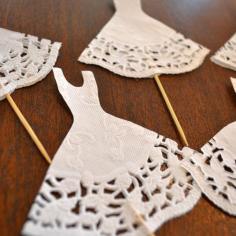 
                    
                        Wedding dress hors d'ouevres picks ...I'm guessing they're easy to make, and would be WAY cute for a bridal shower
                    
                