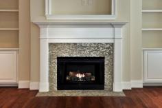 living rooms - Fireplace, mosaic tile, mosaic tiled fireplace, mosaic fireplace surround,  Fireplace with glass tile