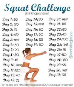 July's Free 31-Day Squat Challenge {monthly workout calendar} #squatchallenge