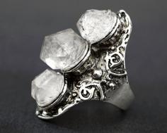 
                    
                        3 Stone Long Aged Tibet Silver with Herkimer diamonds. Gorgeous!!!
                    
                