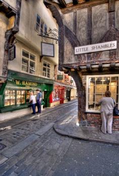 The Shambles Street, York, preserved from medieval times! little shops, is one of the main tourist destinations in york, it is one of the best preserved medieval streets in the world