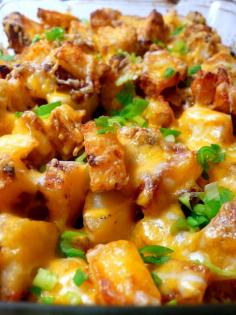 Roasted Ranch #Potatoes with Bacon and #Cheese #yummy #food