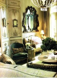 "For the French, design is about layering one's personal past, not about perfection or a 'decorated' look."	  - Betty Lou Phillips, The Allure of French and Italian #design bedrooms #home interior decorators #architecture #interior ideas #office design| http://interiordesign996mike.blogspot.com