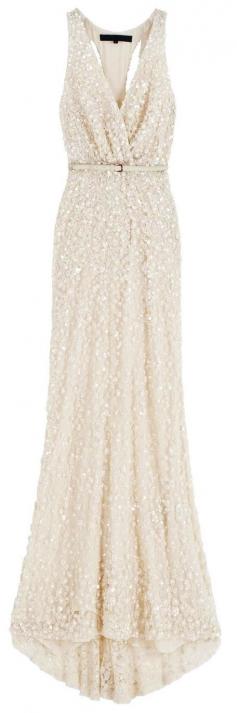 Elie Saab sequinned cut-out evening gown.