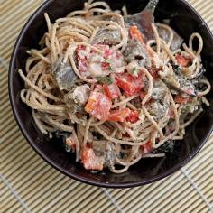 
                    
                        Pasta stuffed with bell peppers, swiss chard, eggplant, and ALL THE CHEESE!
                    
                