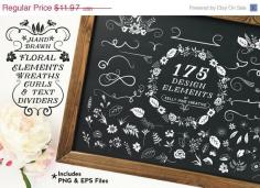 
                    
                        Floral Clipart with Curls, Swirls, Wreaths and Decorative Elements - Blog Graphics - www.etsy.com/...
                    
                