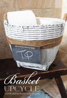 
                    
                        basket upcycle, bathroom ideas, crafts, how to, repurposing upcycling
                    
                