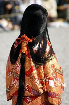 Jidai Festival in Kyoto, Japan / This hair style is from Heian period to Sengoku period roughly.(8th~16th)