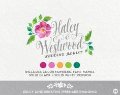 
                    
                        Watercolor Floral Logo  Premade Logo Design by KellyJaneCreative www.etsy.com/...
                    
                