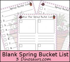 
                    
                        Free Blank Spring Bucket Lists - 3 different types - 3Dinosaurs.com
                    
                