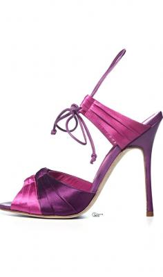 Manolo Blahnik Purple Pink Mules Spring 2014 #Manolos #Shoes #Heels