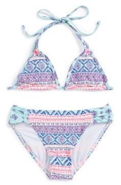 Billabong 'Hippie Halter' Print Two-Piece Swimsuit (Big Girls) available at #Nordstrom