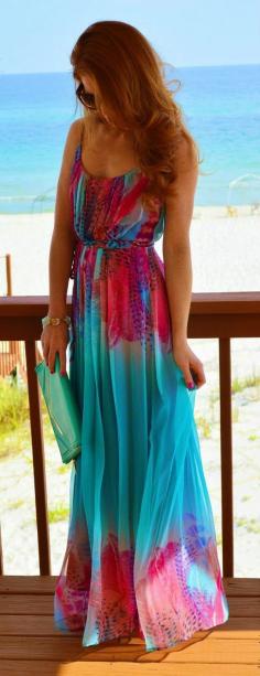 Colorful Maxi dress \ long summer dress