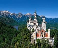 Neuschwanstein Castle in Germany, Walt Disney was inspired by this when he created Cinderella's castle at Disney World :)