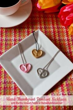 Heart Thumbprint Pendant Necklace- 1 of 8 Great Gift Ideas from Martha Stewart