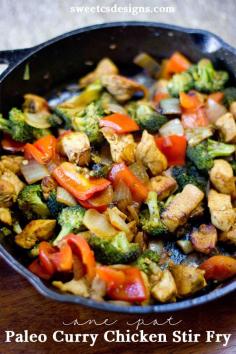 
                    
                        One pot paleo chicken curry stir fry- this is the best quick healthy dish for busy nights!
                    
                
