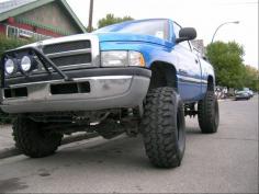 
                    
                        blue lifted dodge ram truck
                    
                