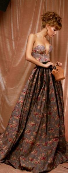Ulyana Sergeenko floral dress --part romance, part country  full beautiful