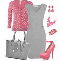 
                    
                        "Pink and Gray" by alecias on Polyvore I'd like some shorter heels though. :)
                    
                