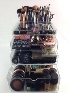 ~173.39 4 good sized drawers, 4 dividers and built-in makeup brush compartment. This must be mine! Clear acrylic makeup organizer drawer   Hey, I found this really awesome Etsy listing at https://www.etsy.com/listing/170816492/clear-acrylic-cosmetics-organizer
