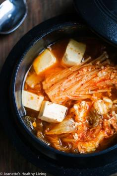 
                    
                        Spicy Kimchi Tofu Mushroom Egg Soup ~ jeanetteshealthyl...
                    
                