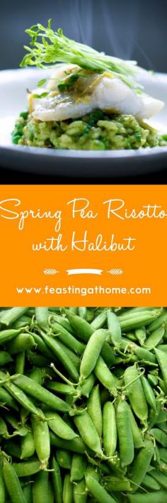 
                    
                        Spring Pea Risotto with Halibut | www.feastingathom...
                    
                