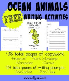 
                    
                        Learning about Ocean Animals is even more FUN with the FREE Ocean Animals Writing Activities!! 52 total pages :: www.inallyoudo.net
                    
                