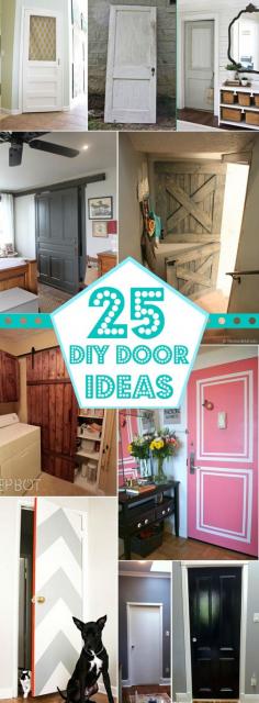 25+ Fun DIY Door Ideas Remodelaholic.com #doors #DIY #paint  I totally want that barn door going to the laundry room.  how cute!!