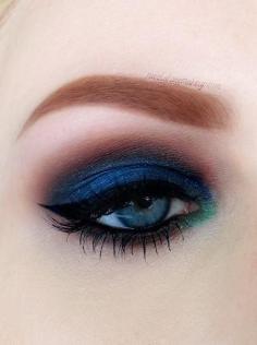 Blue lovers #eyes #eyemakeup #eyeshadow #eyeliner #mascara - bellashoot.com #blue #green