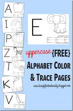 free printable Alphabet color & trace pages perfect for preschool