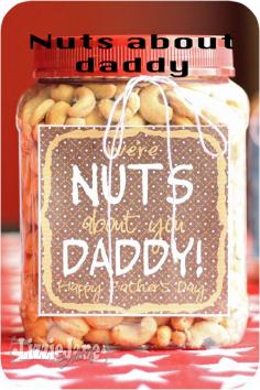 
                    
                        Super Easy Father's Day Treat with Free Printable Label: "We're Nuts About You Daddy!" from LizzieJane Baby
                    
                