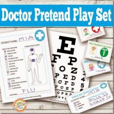 
                    
                        Dress up Doctor Playset Printables for Toddler, Preschool, Kindergarten, and elementary kids to PLAY
                    
                