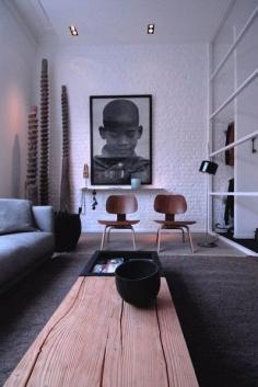♂ Modern interior design living room with brick wall