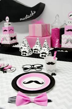 mustache party ideas for girls | pink-mustache-7....I mustache you to be my bridesmaid HA!
