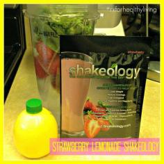 Strawberry Lemonade Shakeology Recipe - #shakeology #strawberry Strawberry Lemonade Shakeology  Strawberry Shakeology Frozen Strawberries Lemon Juice Fresh Spinach Lots of Ice and fill with water, unsweetened almond milk, or liquid of choice
