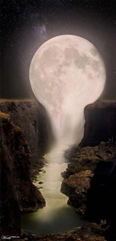Moon Falls is located on the Moon River, just outside the village of Williams - Lake County, Oregon,perspective photography