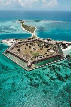 Dry Tortugas National Park in Key West, Florida. We flew by sea plane & snorkeled the coral reefs around Fort Jefferson.