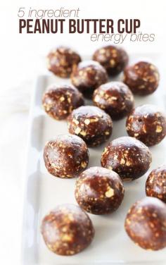
                    
                        5 Ingredient PB Cup Energy Bites! Perfect for a healthier on the go snack! #vegan #glutenfree
                    
                