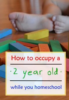 
                    
                        How to Occupy a 2 Year Old While You Homeschool - very helpful tips!
                    
                