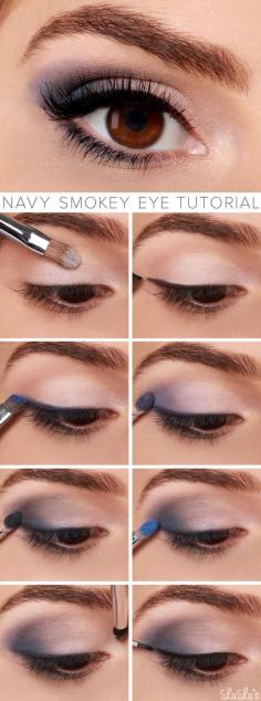 
                    
                        Navy Smokey Eye Makeup Tutorial // See the Latest and #Hotest 2015 #Makeup Trends on: www.everydaynewfa...
                    
                