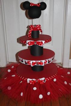 DIY...  "Minnie Mouse 3 Tier Cupcake Tower..."