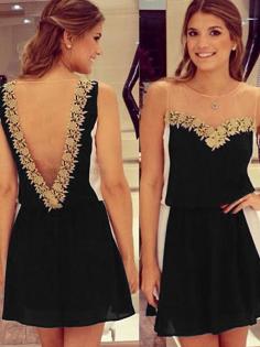 
                    
                        Fabulous Chiffon Backless Sleeveless Lace Sexy Dress Black #dress #fashion
                    
                