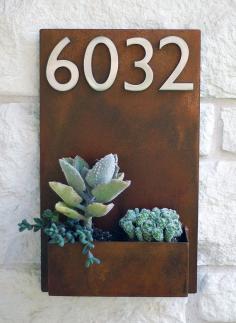 numbers   planter- hanging from front door?