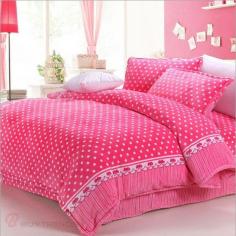 
                    
                        Lovely White Dots Printed Pink Thicken 4 Pieces Bedding Set #fashion #bedding
                    
                