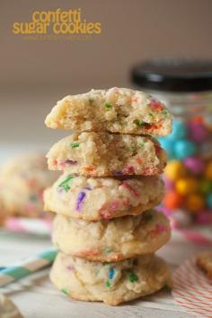 
                    
                        Thick and chewy sugar cookies loaded with sprinkles!
                    
                