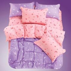 
                    
                        Lovely Star and Moon Print 4 Pieces Cotton Bedding Sets Purple #bedding #fashion
                    
                