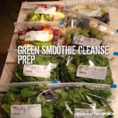 So I prepared the next four days of my 10day Green Smoothie Cleanse. I'm so freaking excited